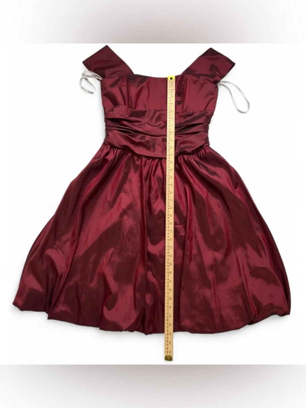 David's Bridal Wine Satin Prom Dress size 10 - Picture 8 of 8